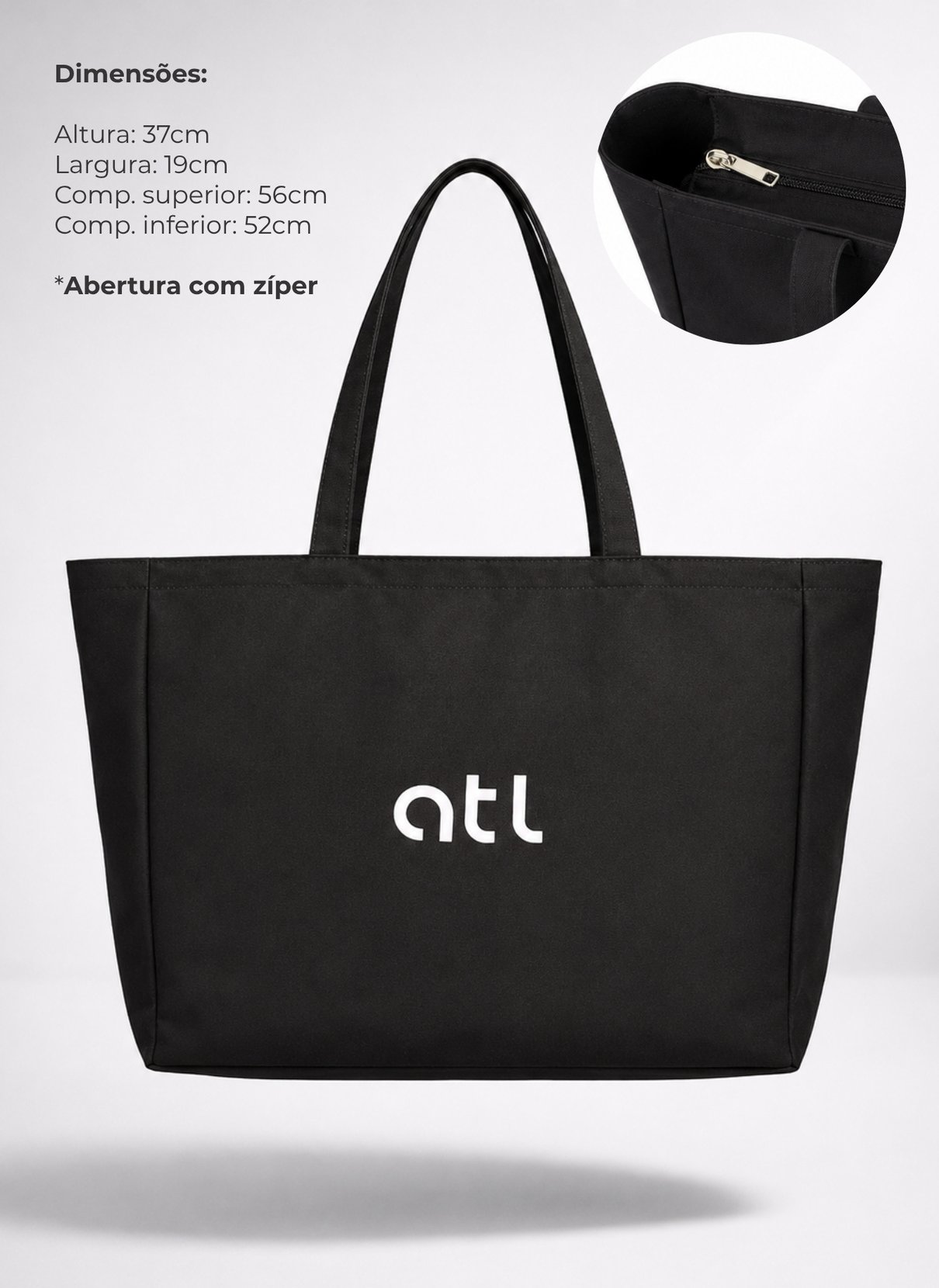 01 bolsa lona new form preto unic